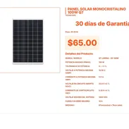 Panel Solar Q7 Lumina 100W: Corriente de Potencia Máxima de 5.11A VPT#-0231 - Img 55445757