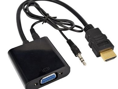 Adaptador HDMI-VGA con salida de audio(HDMI punta Dorada)Nuevo - Img 65967210