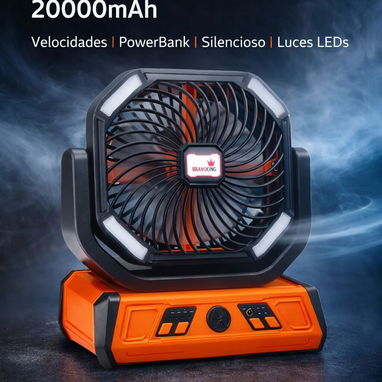 Ventilador recargable/ 20000mAh, mando a distancia, gran batería dura de verdad - Img 117820637
