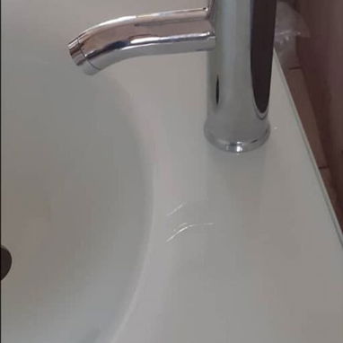 Set de baño: lavamanos tipo encimera con llave mezcladora y herrajes, gavetero y 2 espejos con Luces LED - Img 124958241