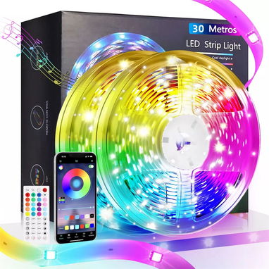 La mas barata de revolico. Tira De Luces Led Rgb 30m Bluetooth App Control Música Ritmo. Excelente funcion a ritmo de la - Img 76789394