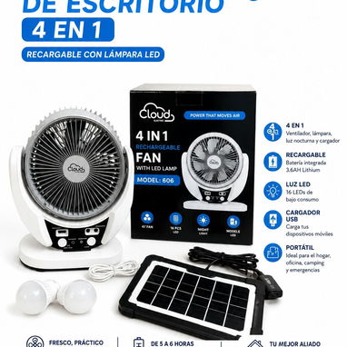 VENTILADOR RECARGABLE CLOUD CON LÁMPARA LED - Img 127024269