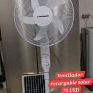 VENTILADOR RECARGABLE DE PIE CON PANEL SOLAR - Img 55683207