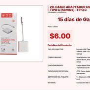 Cable adaptador USB 3.0 + Tipo C con 15 días de prueba técnica VPT#-0008 - Img 55424489