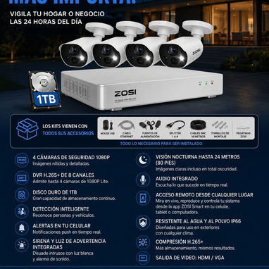 Sistema de cámaras de vigilancia y accesorios, seguridad inteligente al mejor precio. - Img 123335864