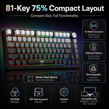 AOC GK330 | Teclado Mecánico Inalámbrico - 6/10