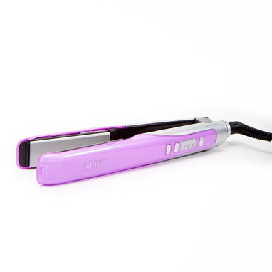 Plancha Para el Pelo Hot Line. Placas de cerámica. Proteína de Keratina. Púrpura 🟣 🔶 $25 - 2/3