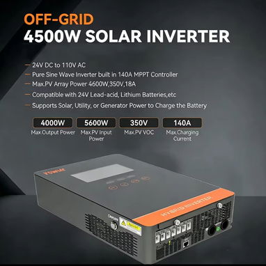 Inversor híbrido Powmr 4500w 4,5kw 110v / 24v. Nuevo en caja. Año 2026. - 2/4