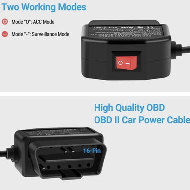 Cable de alimentación OBD2 OBD mejorado para cámara de salpicadero, adaptador OBD a tipo C USB OBDII Cable de carga de c - Img 113662522
