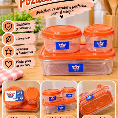 Set de 3 pozuelos escolares pequeños en 2800cup Colores disponibles  🧡Naranja 🩷Rosado - 2/2
