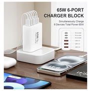 Cargador de pared rápido USB C de 65 W, 6 puertos - Img 55736354