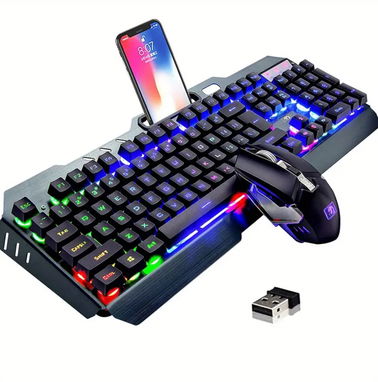Mouse y Teclado inalámbrico Gaming (Recargable, metálico e impermeable) RGB lo ultimo - Img 80543456