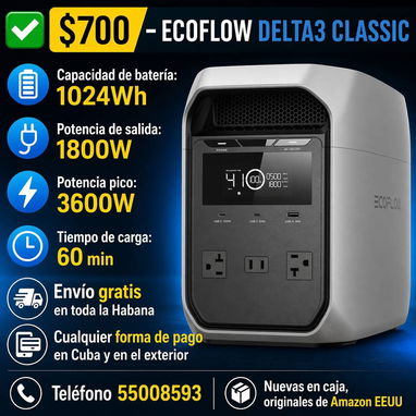 3600W Pico, 1024Wh LIFEPO4, ECOFLOW DELTA3... ESTACIONES DE ENERGÍA NUEVAS EN CAJA.... ...... LLAME 55008593 - Img 119848484