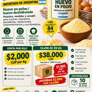 🥚 HUEVO EN POLVO IMPORTADO DE ARGENTINA | $2,000/KG | CAJÓN 20 KG $38,000 - Img 57289773