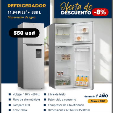 refrigerador de varios pies con dispensador de agua. Mensajería incluida y garantía - Img 123926235