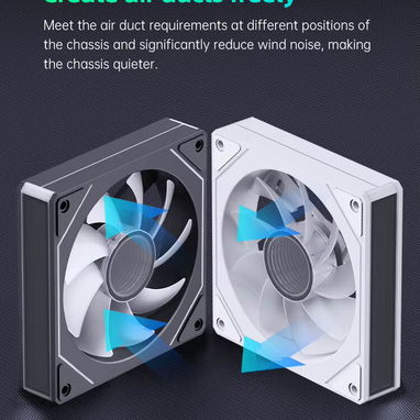 Ventilador PC 120mm SNOWMAN 🌈💻 ARGB con efecto espejo infinito, flujo de aire inverso silencioso 16dBA, 5V PWM - 3/9