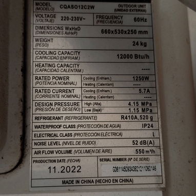 SPLIT INVERTER 1.5 TON EN 200 USD - Img 125884087