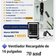 Ventilador Recargable Con Panel Solar - Img 55535939