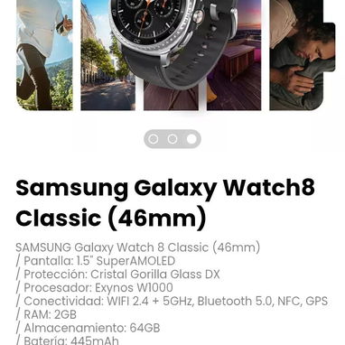 Samsung Galaxy Watch8 Classic (46mm). Control gestual, detección de ronquidos y monitoreo avanzado de salud - Img 121291851