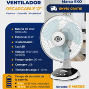 Ventilador, pared, pedestal, de mesa y recargables - Img 56076387