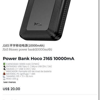 Power Bank Hoco J165 30000mA 0KM SELLADO CAJA GARANTIA SOMOS TIENDA FISICA MODELOS DE 10,20 MIL MAH SI DESEA AL WHATSA - Img 111845319