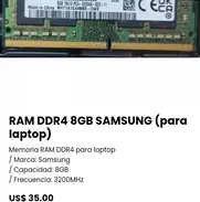 RAM DDR4 8GB SAMSUNG (Para laptop). Nueva - Img 49898995