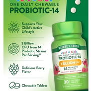 Probióticos tabletas masticables para niños pomo con 30 unidades 20 USD - Img 50199122