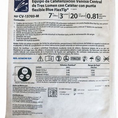 Equipo de cateterizacion venosa central (catéter) - 2/2