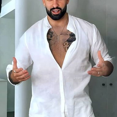 Conjunto de lino blanco para hombres , juego de lino blanco , pantalón blanco de lino. Camisa blanca de lino - Img 103603724