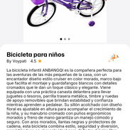 Bicicleta 20" para niña 💜 - Img 57534198