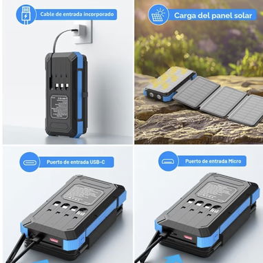 Cargador con Panel Solar Power Bank 49800mAh - 2/3