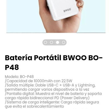 Batería Portátil BWOO BO-P48. Modelo: BO-P48 - Img 121332088