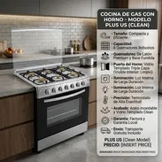 Cocina con Horno 6 Hornillas MILEXUS 30" Negro/Plata ¿Buscas Calidad? Magneto y Luz led Precio $460 USD Envío Gratis - Img 57706024