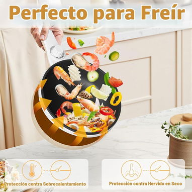 Olla eléctrica rápida/sartén antiadherente de 1.5 L marca DEZIN - 4/5