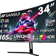 new monitor Sansui es-g34c5	34inc/WQHD/Fast-VA/Curvo/HDR10/0.5ms/165hz - Img 55778098