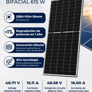 🚧 PANEL SOLAR BIFACIAL 615W VOC 48.58V ISC 16A Marca Longi 🚧 - Img 57130815