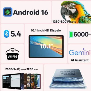 Tableta 2026 con Android 16 de 10 pulgadas con teclado - 2/3