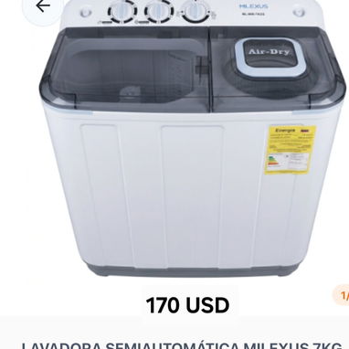 Lavadora Semiautomática Milexus 9kg-180usd, 10kg-190usd, 7kg-170usd - Img 120535294