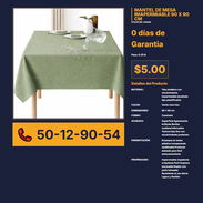 MANTEL DE MESA IMPERMEABLE 90X90CM VPT# -0226 - Img 56244214