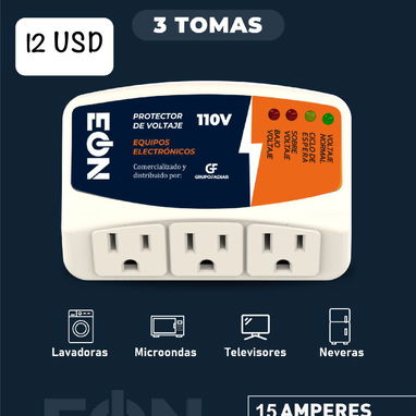 ⚡ REGULADOR DE VOLTAJE EÓN 110 V 🔴 1 TOMA 💲 8 USD 🔴 2 TOMAS 💲 10 USD 🔴 3 TOMAS 💲 12 USD - Img 113186902