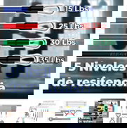 Juego de bandas o ligas de resistencia con 5 niveles de fuerza para hacer ejercicios. Nuevas en su estuche. Son de las - Img 47862080