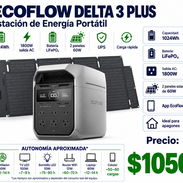 EcoFlow DELTA 3 Plus 1024Wh 1800W con 2 Paneles Solares de 60W - Img 57721223