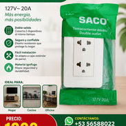 Tomacorriente Doble SACO 127V 20A – Calidad y seguridad para tu hogar - Img 56492092