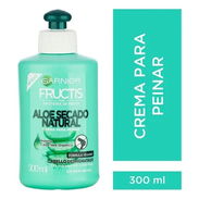 Crema para peinar Garnier Fructis Aloe 300 ml — 72h de hidratación y anti-frizz, vegana - Img 56830812
