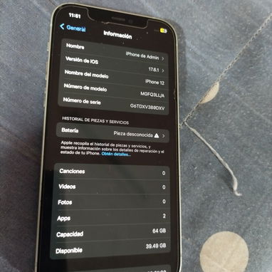 iPhone 12 de uso. 64 GB. Face id. Batería cambiada. 120 usd - Img 125309002