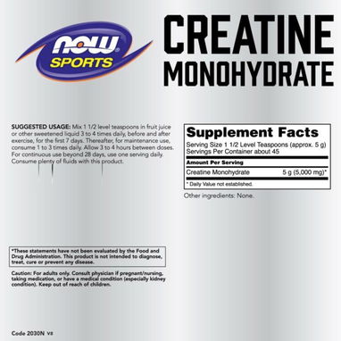 Creatina Monohidratada (NOW) 45serv - Img 110989697