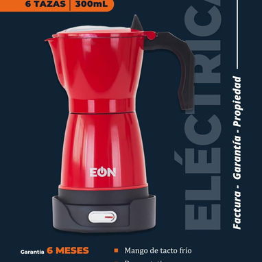 🚧 Cafetera Eléctrica de 3 & 6 Taza Marca EÒN 150 ML & 300 ML Color Gris / Rojo & Negras 🚧 - Img 116011584
