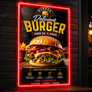 Cartel neón para hamburguesas - Img 57144075
