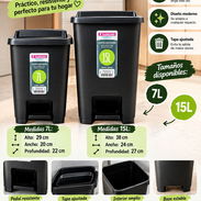 Cesto de basura de pedal negro (CV) - Img 57674297