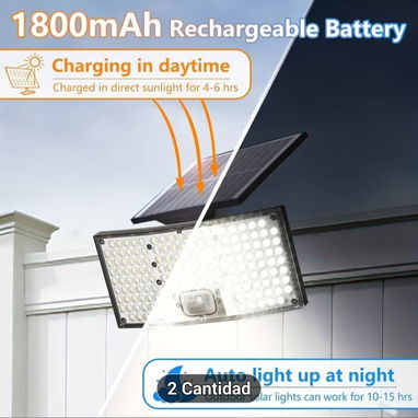 Paquete de 2 luces solares con sensor de movimiento - 2/6